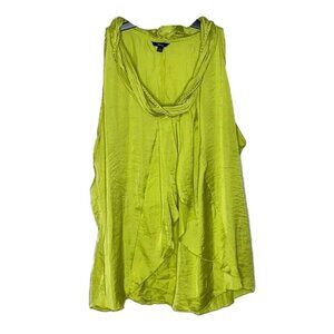 Milano Lime Green Sleeveless Draped Blouse